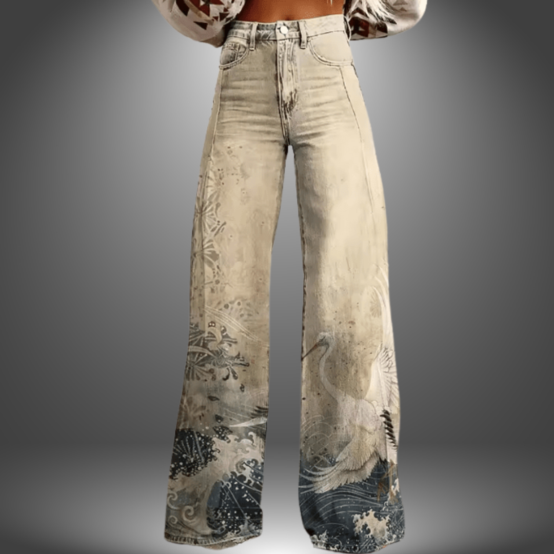 Olivia | Artisan Floral Print Trousers