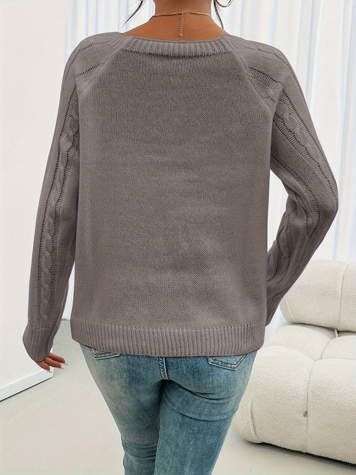 MARY | Long Sleeve Cable Knit Sweater