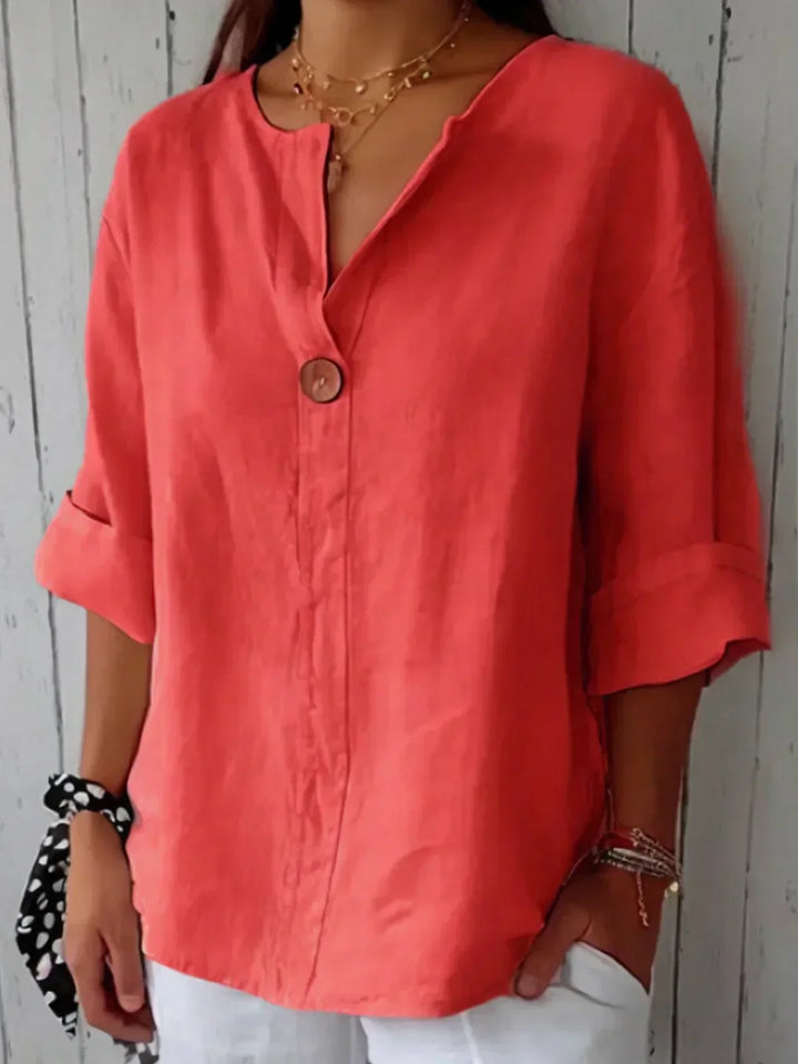 Freja™ – Relaxed Blouse with V-Neck