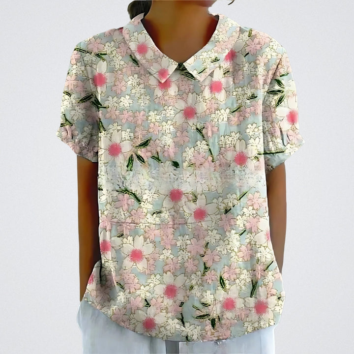Lina | Floral Linen Blouse