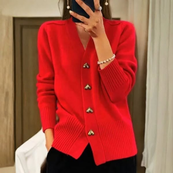 Ciara - Elegant cardigan with heart-shaped buttons