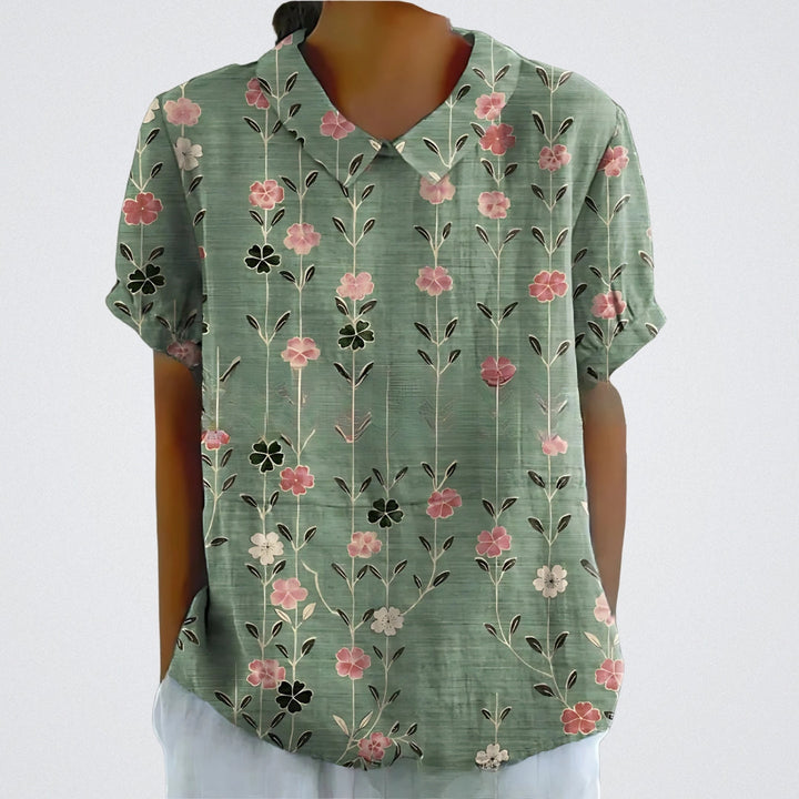 Lina | Floral Linen Blouse