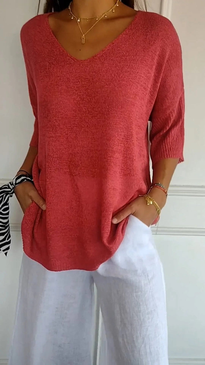Anna - V-neck knit top
