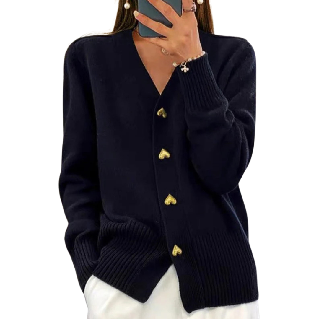 Ciara - Elegant cardigan with heart-shaped buttons
