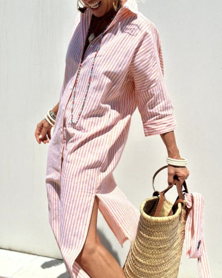 Colen - Classic Striped Shirt Dress