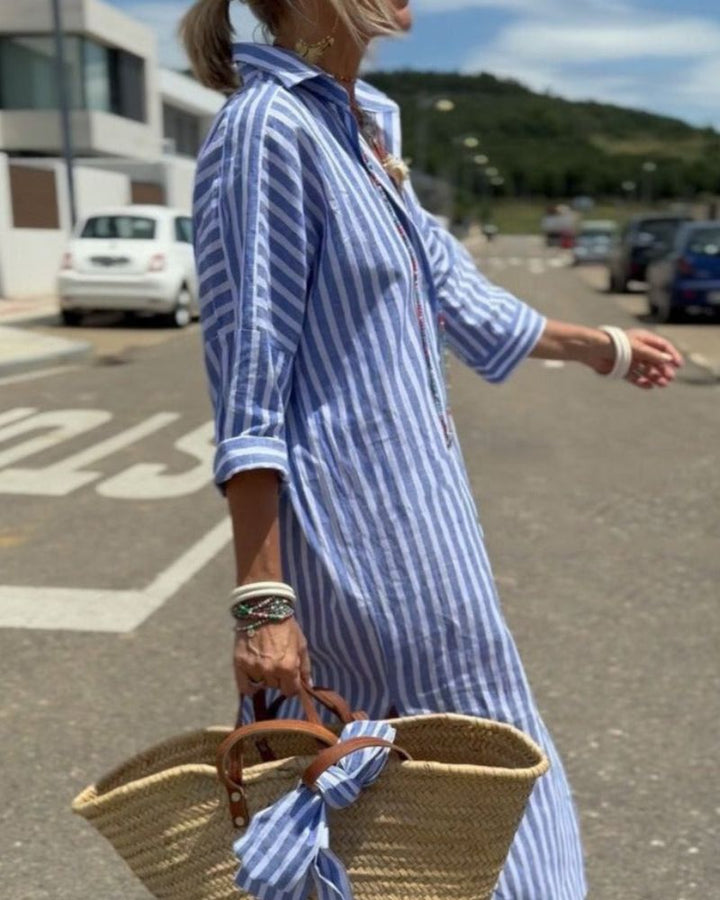 Colen - Classic Striped Shirt Dress