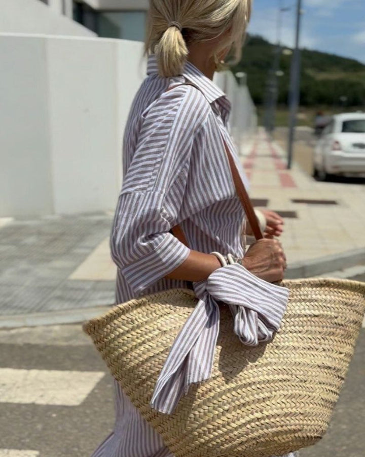 Colen - Classic Striped Shirt Dress