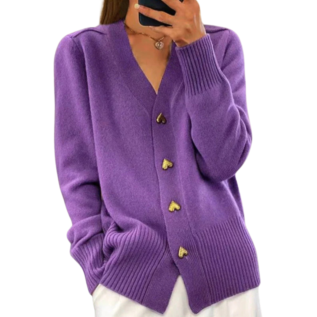 Ciara - Elegant cardigan with heart-shaped buttons
