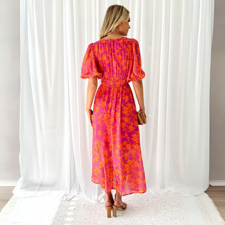 Nyegaard™ | Red Pink Maxi Dress