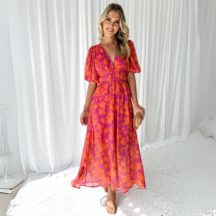 Nyegaard™ | Red Pink Maxi Dress