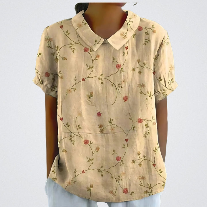 Lina | Floral Linen Blouse