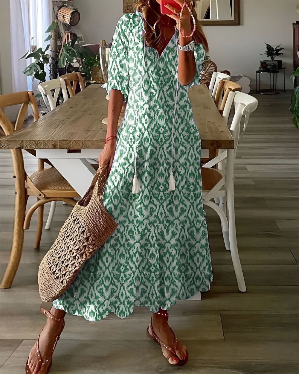 Celina™ | Boho Belly-Covering Dress