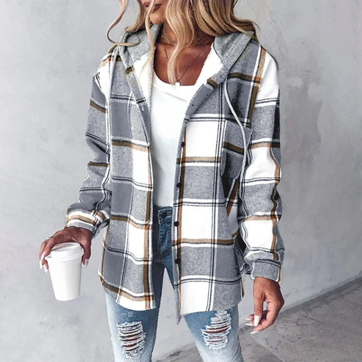 Martina™ | Women's Checkered Button-Up Jacket