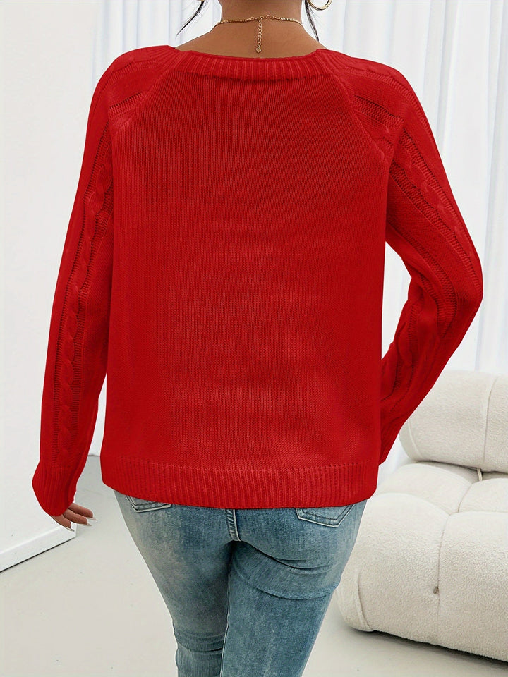 MARY | Long Sleeve Cable Knit Sweater